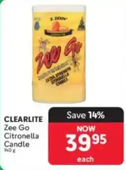 Makro CLEARLITE Zee Go Citronella Candle offer