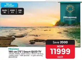 Makro Hisense 190 cm 75" Smart QLED TV offer