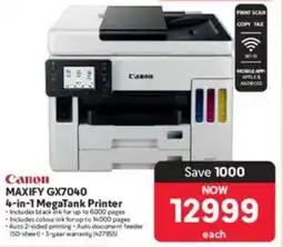 Makro Canon Maxify GX7040 4-in-1 MegaTank Printer offer