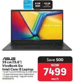 Makro ASUS 39 cm 15.6" VivoBook Go Intel Core i3 Laptop offer