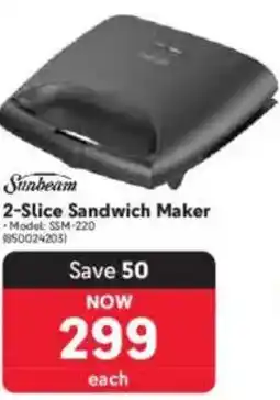 Makro Sunbeam 2-Slice Sandwich Maker offer