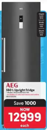 Makro AEG Upright Fridge offer