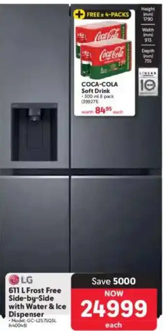 Makro LG Frost Free Side-by-Side with Water & Ice Dispenser offer