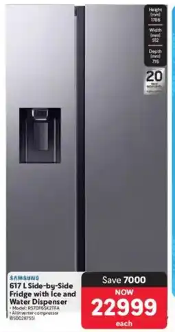 Makro SAMSUNG Side-by-Side Fridge with Ice and Water Dispenser offer