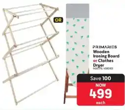 Makro PRIMARIES Wooden Ironing Board or Clothes Dryer offer