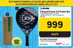 Makro Dunlop Rapid Power 4.0 Padel Bat offer