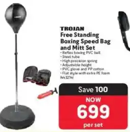 Makro TROJAN Free Standing Boxing Speed Bag and Mitt Set offer