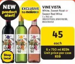 Makro VINE VISTA White, Sweet Rosé or Sweet Red Wine offer