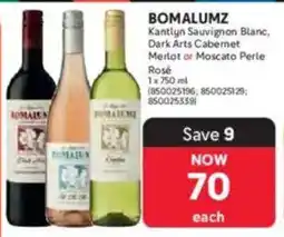 Makro BOMALUMZ Kantlyn Sauvignon Blanc, Dark Arts Cabernet Merlot or Moscato Perle Rosé offer
