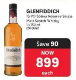 Makro GLENFIDDICH 15 YO Solera Reserve Single Malt Scotch Whisky offer