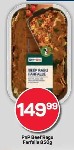 Pick n Pay PnP Beef Ragu Farfalle 850g offer