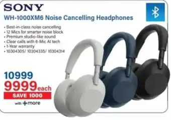 Incredible Connection SONY WH-1000XM6 Noise Cancelling Headphones offer