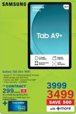 Incredible Connection SAMSUNG Galaxy Tab A9+ WiFi offer