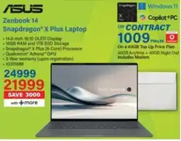 Incredible Connection ASUS Zenbook 14 Snapdragon X Plus Laptop offer