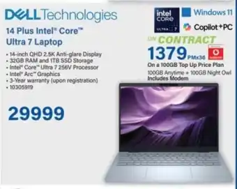 Incredible Connection DELL 14 Plus Intel Core Ultra 7 Laptop offer