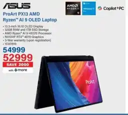 Incredible Connection ASUS ProArt PX13 AMD Ryzen AI 9 OLED Laptop offer