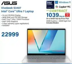 Incredible Connection ASUS Vivobook S3407 Intel Core Ultra 7 Laptop offer