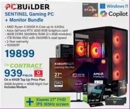 Incredible Connection PCBuilder SENTINEL Gaming PC + Monitor Bundle offer