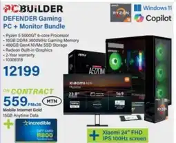 Incredible Connection PCBuilder DEFENDER Gaming PC + Monitor Bundle offer