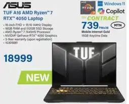 Incredible Connection ASUS TUF A16 AMD Ryzen 7 RTX 4050 Laptop offer