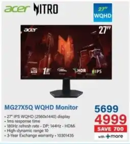 Incredible Connection Acer MG27X5Q WQHD Monitor offer