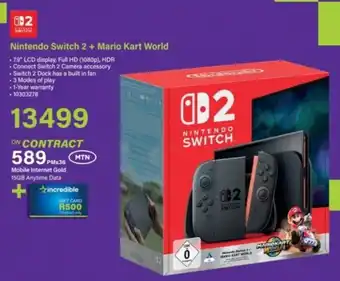 Incredible Connection Nintendo Switch 2 + Mario Kart World offer