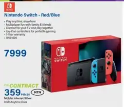 Incredible Connection Nintendo Switch Red/ Blue offer