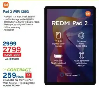 Incredible Connection Xiaomi Redmi Pad 2 WiFi 128G offer
