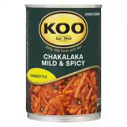 Pick n Pay Liquor Koo Easy Open Mild & Spicy Chakalaka 410g offer