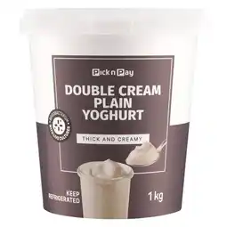 Pick n Pay Liquor PnP Double Cream Plain Yoghurt 1kg offer