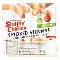Pick n Pay Liquor Rainbow Original Chicken Viennas 1kg offer