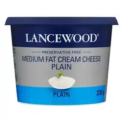 Pick n Pay Liquor Lancewood Medium Fat Plain Cream Cheese 230g offer