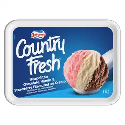 Pick n Pay Liquor Dairymaid Country Fresh Neapolitan Strawberry, Vanilla & Chocolate Flavoured Ice Cream 1.8L offer