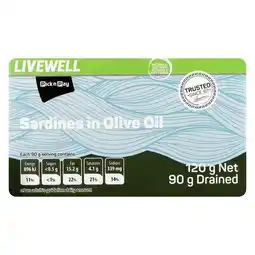 Pick n Pay Liquor PnP Live Well Sardines In Olive Oil 120g offer