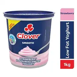 Pick n Pay Liquor Clover Low Fat Smooth Strawberry Yoghurt 1kg offer