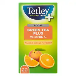 Pick n Pay Liquor Tetley Tea Peach & Orange Green Tea & Vitamin C 20 Pack offer