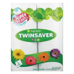 Pick n Pay Liquor Twinsaver Roller Towel 2 Ply White 2 Pack offer