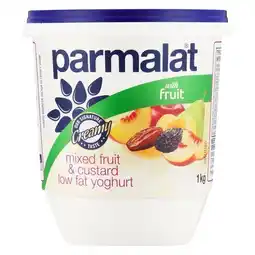 Pick n Pay Liquor Parmalat Medium Fat Mixed Fruit & Fruit & Custard Yoghurt 1kg offer