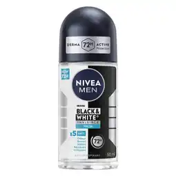 Pick n Pay Liquor Nivea Men Invisible Black & White Fresh Roll On 50ml offer