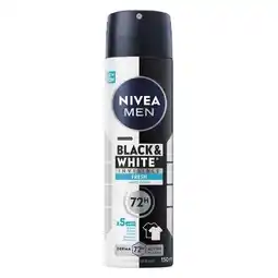 Pick n Pay Liquor Nivea Men Invisible Black & White Fresh Deodorant Body Spray 150ml offer