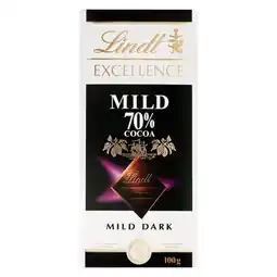 Pick n Pay Liquor Lindt Excellence 70% Cocoa Mild Dark Chocolate Slab 100g offer