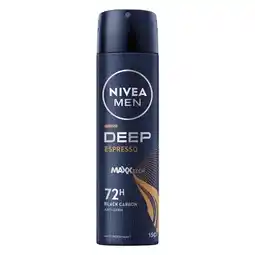Pick n Pay Liquor Nivea Men Deep Black Carbon Espresso Deodorant Body Spray 150ml offer