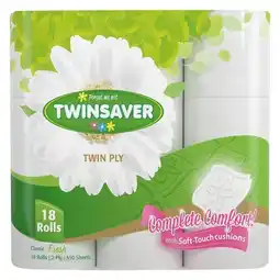 Pick n Pay Liquor Twinsaver Luxury 2 Ply Toilet Paper 18 Pack offer