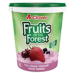 Pick n Pay Liquor Clover Fruits Of The Forest Full Cream Berry Burst Yoghurt 1kg offer