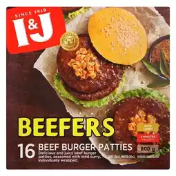 Pick n Pay Liquor I&J Beefers Beef Burger Mild Curry 800g offer