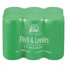 Pick n Pay Liquor Fitch & Leedes Lemonade Can 200ml x 6 offer