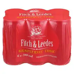 Pick n Pay Liquor Fitch & Leedes Grapefruit Tonic 200ml x 6 offer