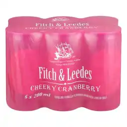Pick n Pay Liquor Fitch & Leedes Cheeky Cranberry Can 200ml x 6 offer