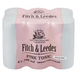Pick n Pay Liquor Fitch & Leedes Sugar Free Pink Tonic Can 200ml x 6 offer