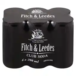 Pick n Pay Liquor Fitch & Leedes Club Soda Can 200ml x 6 offer